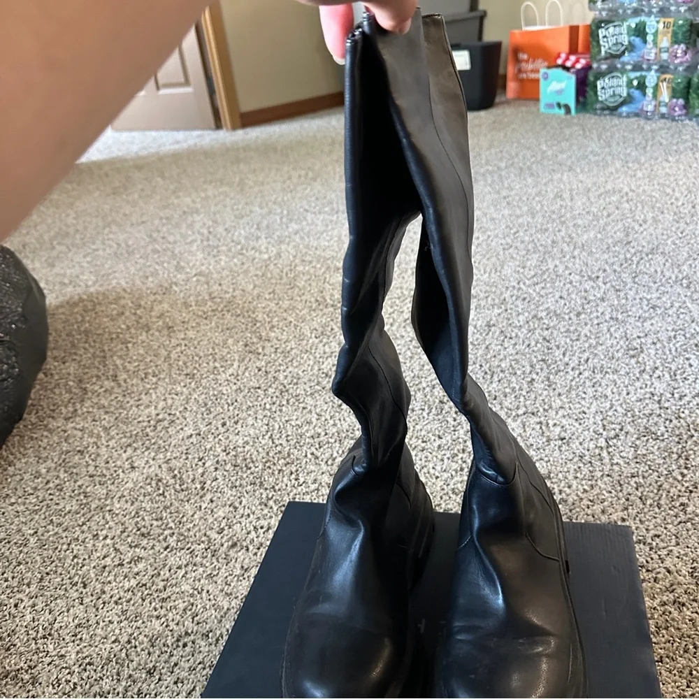 Zara black Over-the-Knee Chunky Platform Boots
